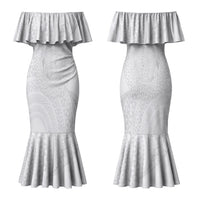 Tonga White Sunday Couples Matching Mermaid Dress and Long Sleeve Button Shirt Fakame Tongan Ngatu Turtle LT14 - Polynesian Pride