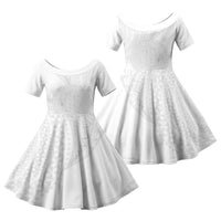 Tonga White Sunday Family Matching Tank Maxi Dress and Hawaiian Shirt Fakame Tongan Ngatu Turtle LT14 Daughter's Dress White - Polynesian Pride