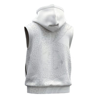 Tonga White Sunday Sleeveless Zip Hoodie Fakame Tongan Ngatu Turtle LT14 - Polynesian Pride