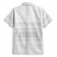 Samoa White Sunday Hawaiian Shirt Lotu Tamaiti Samoan Siapo Teuila Flowers LT14 - Polynesian Pride