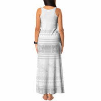 Samoa White Sunday Tank Maxi Dress Lotu Tamaiti Samoan Siapo Teuila Flowers LT14 - Polynesian Pride