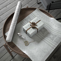 Samoa White Sunday Wrapping Paper Lotu Tamaiti Samoan Siapo Teuila Flowers LT14 - Polynesian Pride