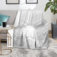 Niue White Sunday Blanket Aho Tapu Fanau Hiapo Pattern LT14 - Polynesian Pride