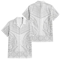 Niue White Sunday Family Matching Mermaid Dress and Hawaiian Shirt Aho Tapu Fanau Hiapo Pattern LT14 Dad's Shirt - Short Sleeve White - Polynesian Pride