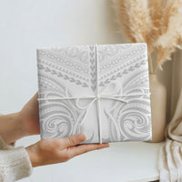 Niue White Sunday Wrapping Paper Aho Tapu Fanau Hiapo Pattern LT14 - Polynesian Pride