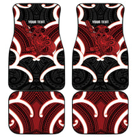 Whero Aotearoa Atua Tumatauenga Personalised Car Mats Maori God Of War Tiki With Taiaha LT14 - Polynesian Pride