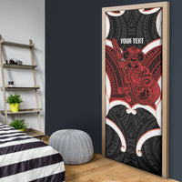 Whero Aotearoa Atua Tumatauenga Personalised Door Cover Maori God Of War Tiki With Taiaha LT14 - Polynesian Pride