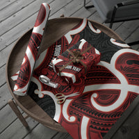 Whero Aotearoa Atua Tumatauenga Personalised Wrapping Paper Maori God Of War Tiki With Taiaha LT14 - Polynesian Pride