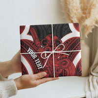 Whero Aotearoa Atua Tumatauenga Personalised Wrapping Paper Maori God Of War Tiki With Taiaha LT14 - Polynesian Pride