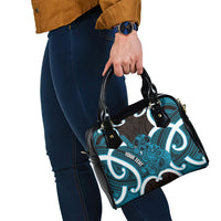 Kikorangi Aotearoa Atua Tumatauenga Personalised Shoulder Handbag Maori God Of War Tiki With Taiaha LT14 - Polynesian Pride