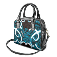 Kikorangi Aotearoa Atua Tumatauenga Personalised Shoulder Handbag Maori God Of War Tiki With Taiaha LT14 - Polynesian Pride