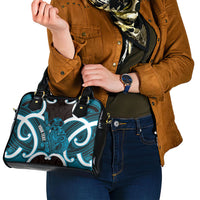 Kikorangi Aotearoa Atua Tumatauenga Personalised Shoulder Handbag Maori God Of War Tiki With Taiaha LT14 - Polynesian Pride