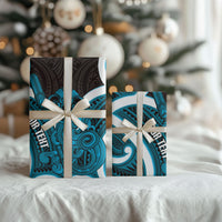 Kikorangi Aotearoa Atua Tumatauenga Personalised Wrapping Paper Maori God Of War Tiki With Taiaha LT14 - Polynesian Pride