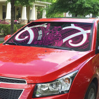 Mawhero Aotearoa Atua Tumatauenga Personalised Auto Sun Shade Maori God Of War Tiki With Taiaha LT14 - Polynesian Pride