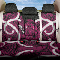 Mawhero Aotearoa Atua Tumatauenga Personalised Back Car Seat Cover Maori God Of War Tiki With Taiaha LT14 One Size Pink - Polynesian Pride
