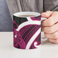 Mawhero Aotearoa Atua Tumatauenga Ceramic Mug Maori God Of War Tiki With Taiaha LT14 - Polynesian Pride