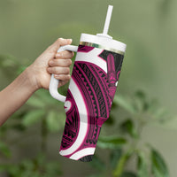 Mawhero Aotearoa Atua Tumatauenga Tumbler With Handle Maori God Of War Tiki With Taiaha LT14 - Polynesian Pride