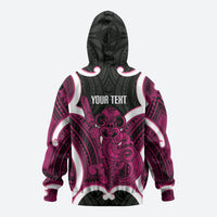 Mawhero Aotearoa Atua Tumatauenga Personalised Zip Hoodie Maori God Of War Tiki With Taiaha LT14 - Polynesian Pride