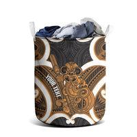 Karaka Aotearoa Atua Tumatauenga Personalised Laundry Basket Maori God Of War Tiki With Taiaha LT14 - Polynesian Pride