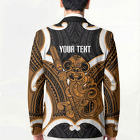 Karaka Aotearoa Atua Tumatauenga Personalised Blazer Maori God Of War Tiki With Taiaha LT14 - Polynesian Pride