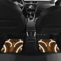 Karaka Aotearoa Atua Tumatauenga Personalised Car Mats Maori God Of War Tiki With Taiaha LT14 Set 2pcs - Back Orange - Polynesian Pride