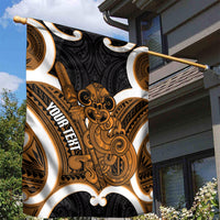 Karaka Aotearoa Atua Tumatauenga Personalised Garden Flag Maori God Of War Tiki With Taiaha LT14 - Polynesian Pride