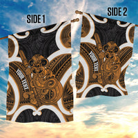 Karaka Aotearoa Atua Tumatauenga Personalised Garden Flag Maori God Of War Tiki With Taiaha LT14 - Polynesian Pride