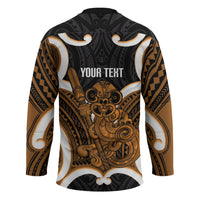 Karaka Aotearoa Atua Tumatauenga Personalised Hockey Jersey Maori God Of War Tiki With Taiaha LT14 - Polynesian Pride