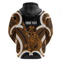 Karaka Aotearoa Atua Tumatauenga Personalised Hoodie Maori God Of War Tiki With Taiaha LT14 - Polynesian Pride