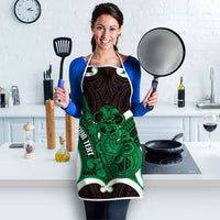 Kakariki Aotearoa Atua Tumatauenga Personalised Apron Maori God Of War Tiki With Taiaha LT14 - Polynesian Pride