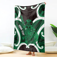 Kakariki Aotearoa Atua Tumatauenga Personalised Blanket Maori God Of War Tiki With Taiaha LT14 - Polynesian Pride