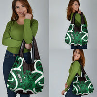 Kakariki Aotearoa Atua Tumatauenga Personalised Grocery Bag Maori God Of War Tiki With Taiaha LT14 - Polynesian Pride