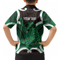 Kakariki Aotearoa Atua Tumatauenga Personalised Kid Hawaiian Shirt Maori God Of War Tiki With Taiaha LT14 - Polynesian Pride