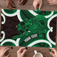 Kakariki Aotearoa Atua Tumatauenga Personalised Puzzle Maori God Of War Tiki With Taiaha LT14 - Polynesian Pride
