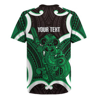 Kakariki Aotearoa Atua Tumatauenga Personalised Rugby Jersey Maori God Of War Tiki With Taiaha LT14 - Polynesian Pride