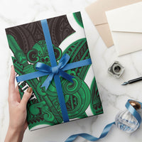 Kakariki Aotearoa Atua Tumatauenga Personalised Wrapping Paper Maori God Of War Tiki With Taiaha LT14 - Polynesian Pride