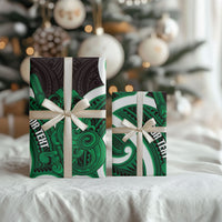 Kakariki Aotearoa Atua Tumatauenga Personalised Wrapping Paper Maori God Of War Tiki With Taiaha LT14 - Polynesian Pride