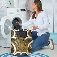 Kowhai Aotearoa Atua Tumatauenga Personalised Laundry Basket Maori God Of War Tiki With Taiaha LT14 - Polynesian Pride
