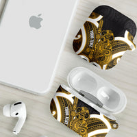 Kowhai Aotearoa Atua Tumatauenga Personalised AirPods Case Maori God Of War Tiki With Taiaha LT14 - Polynesian Pride