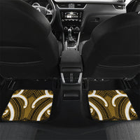 Kowhai Aotearoa Atua Tumatauenga Personalised Car Mats Maori God Of War Tiki With Taiaha LT14 Set 2pcs - Back Yellow - Polynesian Pride