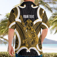 Kowhai Aotearoa Atua Tumatauenga Personalised Hawaiian Shirt Maori God Of War Tiki With Taiaha LT14 - Polynesian Pride