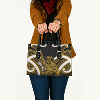 Kowhai Aotearoa Atua Tumatauenga Personalised Leather Bag Maori God Of War Tiki With Taiaha LT14 - Polynesian Pride