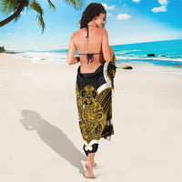 Kowhai Aotearoa Atua Tumatauenga Personalised Sarong Maori God Of War Tiki With Taiaha LT14 - Polynesian Pride