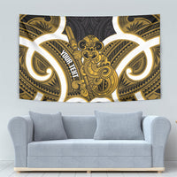 Kowhai Aotearoa Atua Tumatauenga Personalised Tapestry Maori God Of War Tiki With Taiaha LT14 - Polynesian Pride