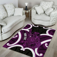 Waiporoporo Aotearoa Atua Tumatauenga Personalised Area Rug Maori God Of War Tiki With Taiaha LT14 - Polynesian Pride