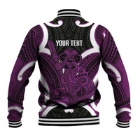 Waiporoporo Aotearoa Atua Tumatauenga Personalised Baseball Jacket Maori God Of War Tiki With Taiaha LT14 - Polynesian Pride