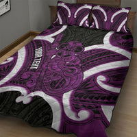 Waiporoporo Aotearoa Atua Tumatauenga Personalised Quilt Bed Set Maori God Of War Tiki With Taiaha LT14 - Polynesian Pride