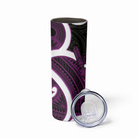 Waiporoporo Aotearoa Atua Tumatauenga Skinny Tumbler Maori God Of War Tiki With Taiaha LT14 - Polynesian Pride