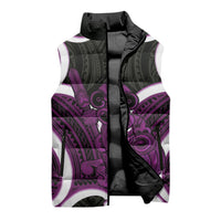Waiporoporo Aotearoa Atua Tumatauenga Personalised Sleeveless Puffer Jacket Maori God Of War Tiki With Taiaha LT14 - Polynesian Pride