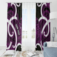 Waiporoporo Aotearoa Atua Tumatauenga Personalised Window Curtain Maori God Of War Tiki With Taiaha LT14 - Polynesian Pride